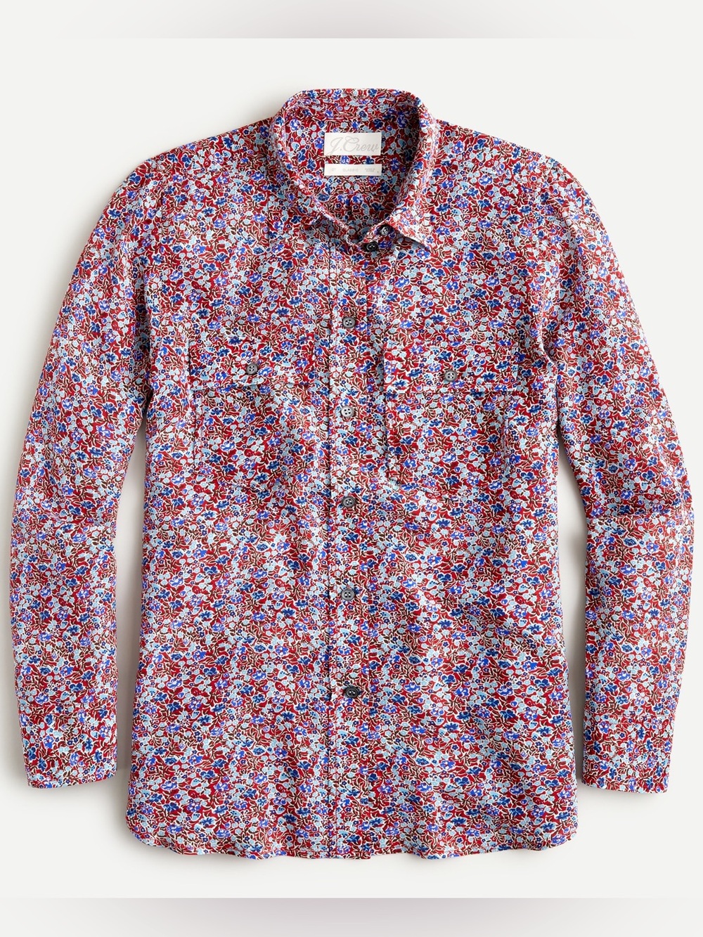 J. Crew | Classic Fit Silk Retro Floral Button Down Shirt Blouse | Sz 14